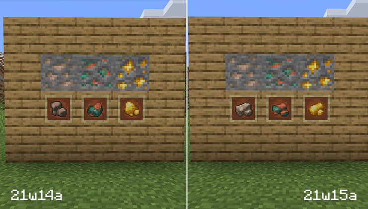 Minecraft Snapshot 21w15a Texture Comparison