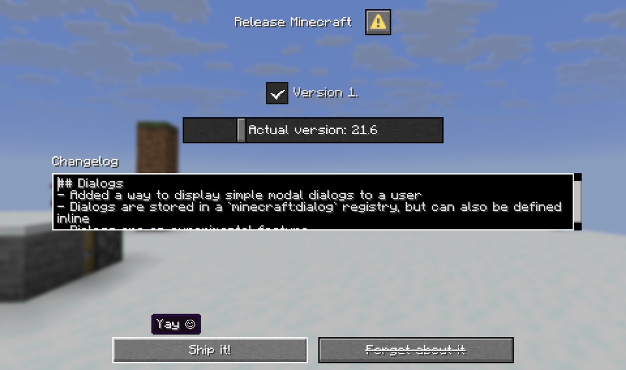 An example of a custom Dialog screen.